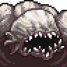 Portrait of a Blind Cave Ogre - A large cavern-dwelling humanoid monster. It has a gaping mouth with many sharp teeth. It has no eyes and only two digits on each hand and foot.