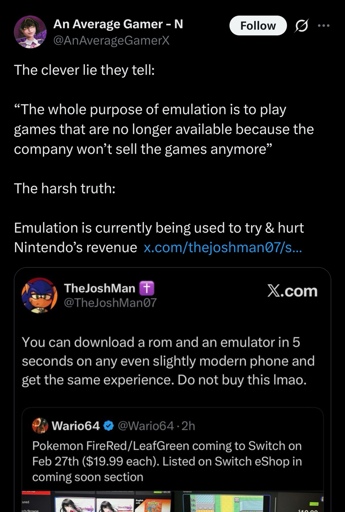 Nintendofans defending the honor of their billion dollar company from the evils of Internet piracy 