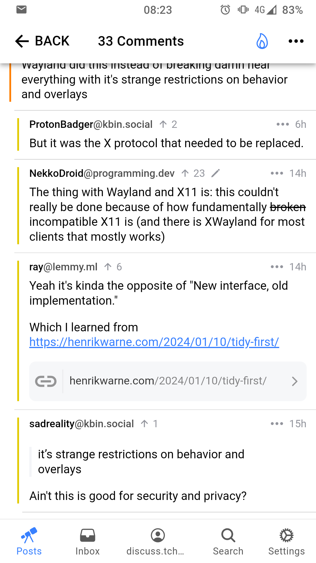 a lemmy comment containing a link to a webpage blog article