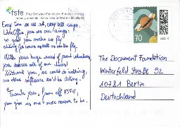 We have received a Postcard from FSFE - The Document Foundation Blog