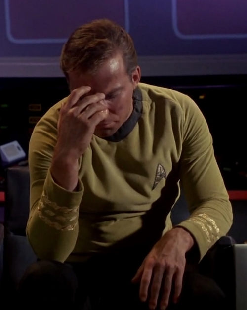 Kirk facepalming