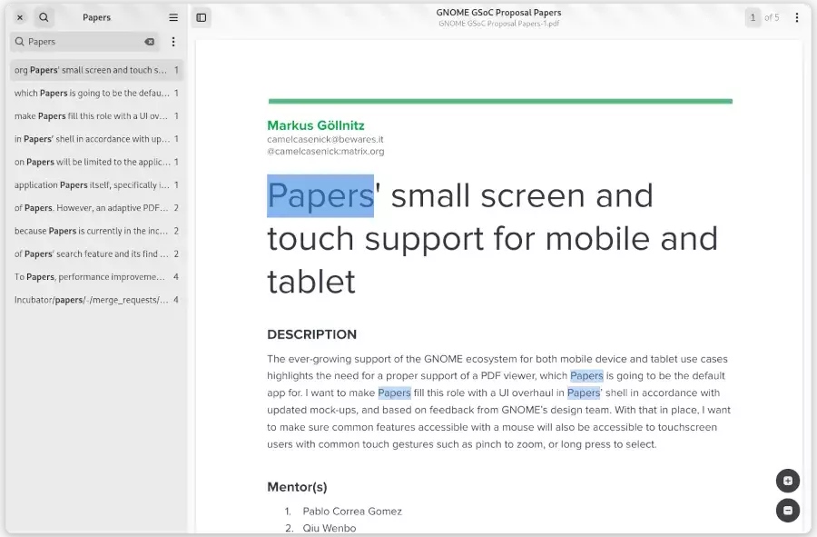 GNOME Papers Document Viewer Making Progress As GTK4-Based Evince Fork