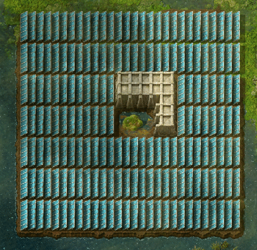 small egg raft surrounded by 8 tiles in all directions with solar panels + walls.