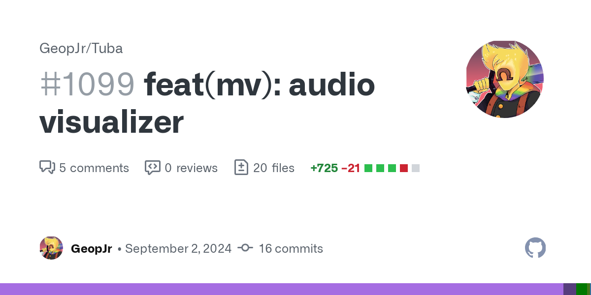 feat(mv): audio visualizer by GeopJr · Pull Request #1099 · GeopJr/Tuba