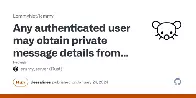 Private message security issue for Lemmy 0.18.5