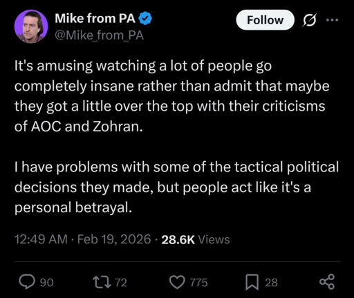 Mike from PA defending AOC and Zohran again