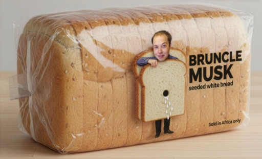 Satire feature Bruncle Musk seeded white bread. Sold in Africa only.