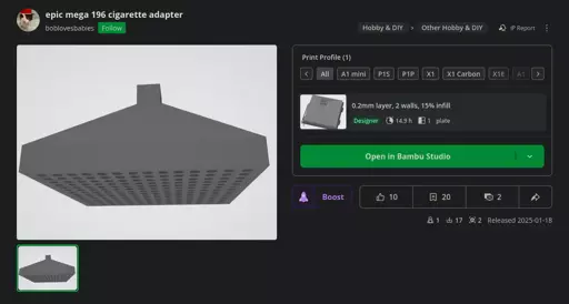 epic mega 196 cigarette adapter