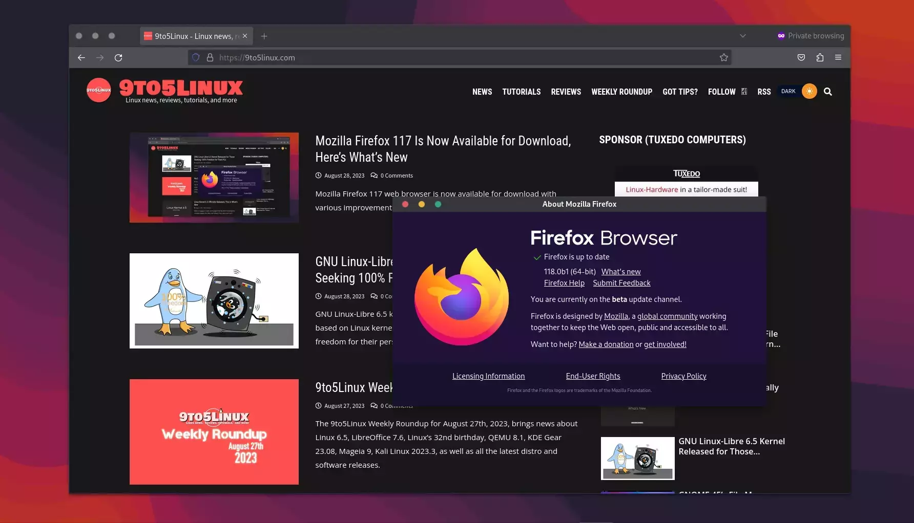 Firefox 118 Enters Beta Testing with the Built-In Translation Feature for Websites - 9to5Linux