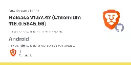 Release Release v1.57.47 (Chromium 116.0.5845.96) 

 · brave/brave-browser