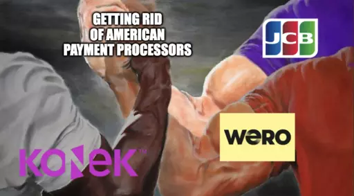 Wero, Konek and JCB handshaking on getting rid of american payment processors.