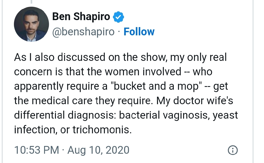 Ben&#39;s tweet about wap and how his wife is dry