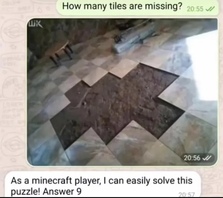 image of floor tiles with 12 tiles missing