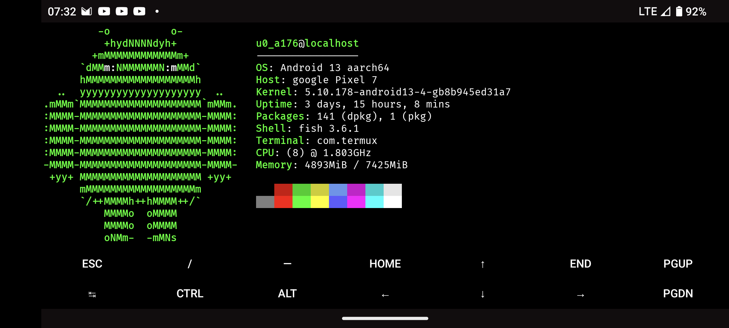 neofetch in termux on android