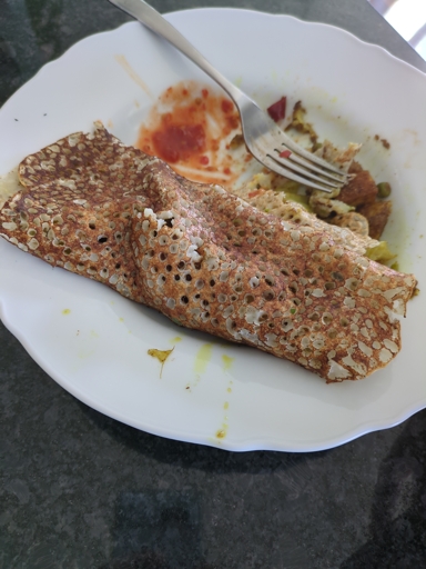 rava masala dosa plate