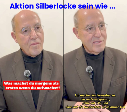 Aktion Silberlocke sein wie: Gregor Gysi liest die Nachrichten im Teletext